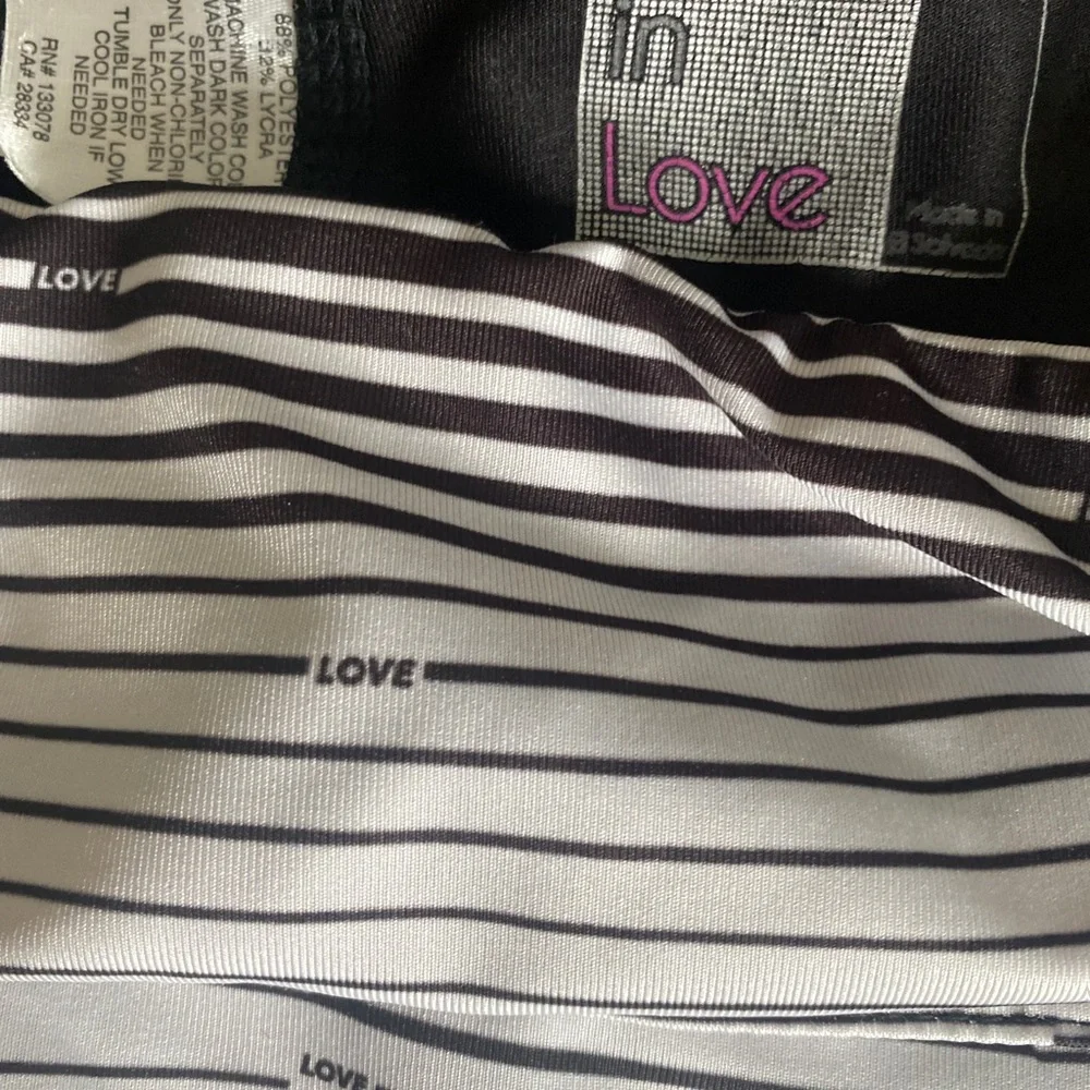 Lucky in Love  Love Skort- S black & white tiered ,